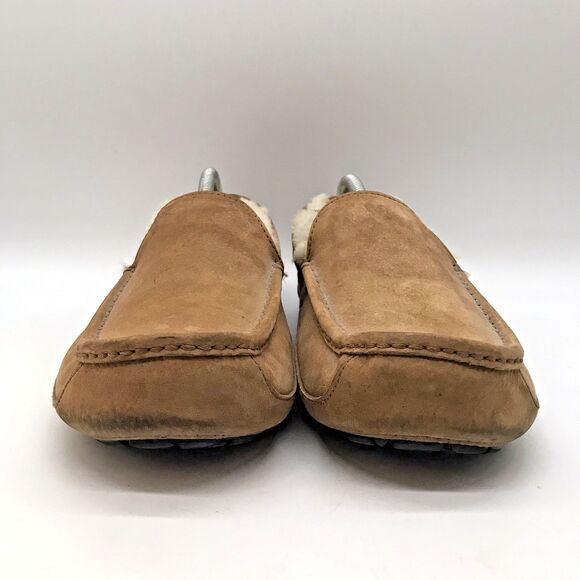 UGG Ascot 5775 Chestnut Moccasin Men's 12 Driving Loafer Suede Shearling Slipper - Picture 2 of 13